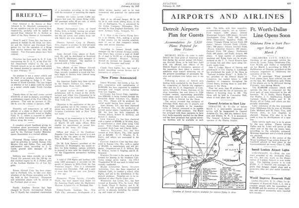 New Firms Announced, Page: 488 - FEBRUARY 16, 1929 | Aviation Week