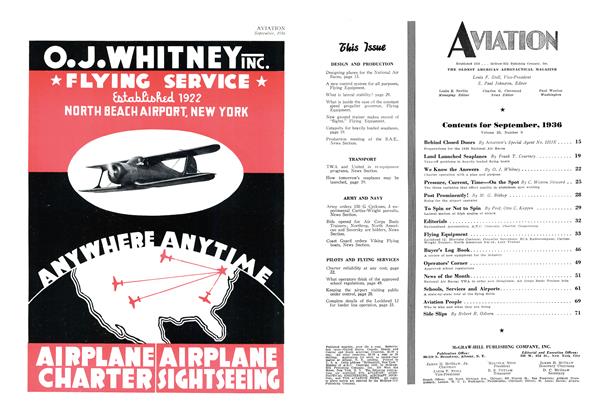Contents for September, 1936, Page: 3 - SEPTEMBER, 1936 | Aviation Week