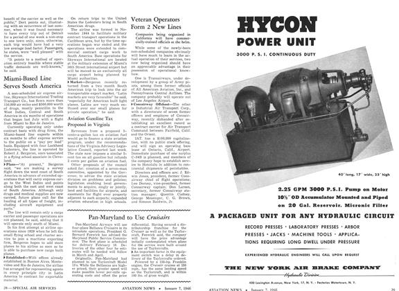 Pan-maryland to Use Cruisairs, Page: 28 - JANUARY 7, 1946 | Aviation Week