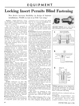 Locking Insert Permits Blind Fastening, Page: 64 - APRIL 4, 1955 | Aviation Week