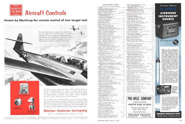 Advertisement, Page: 149 - JANUARY 16, 1956 | Aviation Week