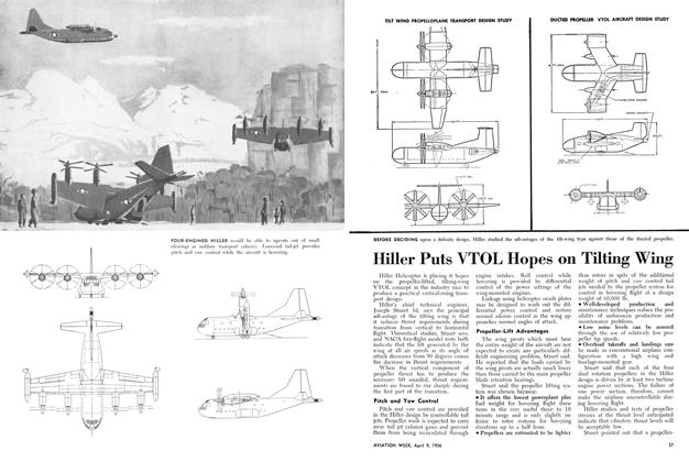 Hiller Puts Vtol Hopes on Tilting Wing, Page: 56 - April 9, 1956 | Aviation Week