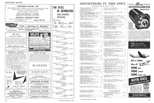 Advertisement, Page: 141 - May 7, 1956 | Aviation Week