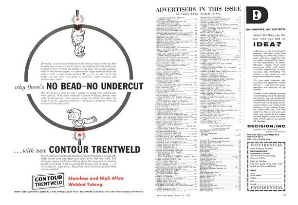 Advertisement, Page: 157 - March 18, 1957 | Aviation Week
