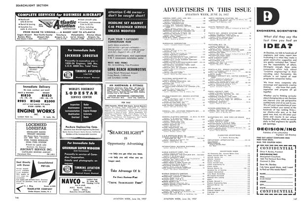 Advertisement, Page: 147 - June 24, 1957 | Aviation Week