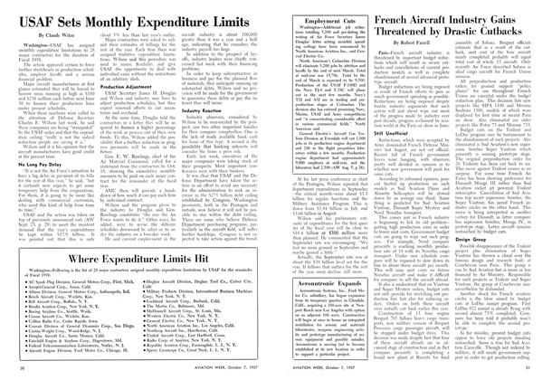Usaf Sets Monthly Expenditure Limits, Page: 31 - October 7, 1957 | Aviation Week