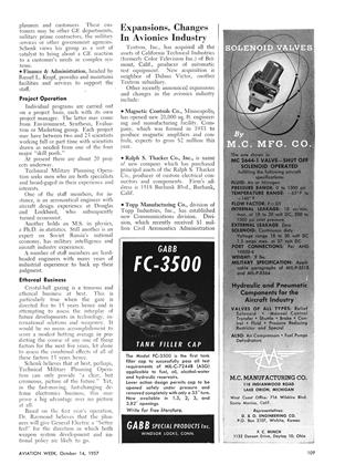 Expansions, Changes in Avionics Industry, Page: 109 - October 14, 1957 | Aviation Week