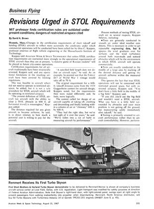 Revisions Urged in Stol Requirements, Page: 111 - August 21, 1967 | Aviation Week