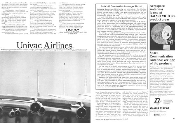 Saab 105 Conceived as Passenger Aircraft, Page: 47 - September 25, 1967 | Aviation Week