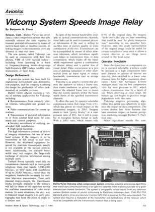Vidcomp System Speeds Image Relay, Page: 109 - May 7, 1984 | Aviation Week