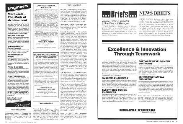 Dalmo Victor, Page: 95 - October 8, 1984 | Aviation Week