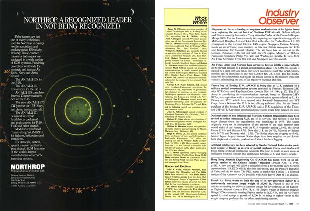 Northrop: Ecm Systems, Page: 12 - MARCH 11, 1985 | Aviation Week