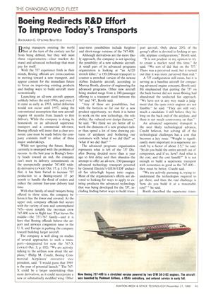 Boeing Redirects R&d Effort to Improve Today’s Transports, Page: 45 - NOVEMBER 21, 1988 | Aviation Week