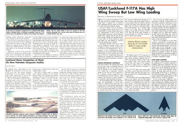 Usaf/lockheed F-117a Has High Wing Sweep But Low Wing Loading, Page: 27 - MAY 1, 1989 | Aviation Week