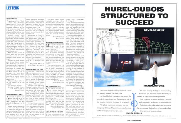LETTERS, Page: 76 - January 7, 1991 | Aviation Week