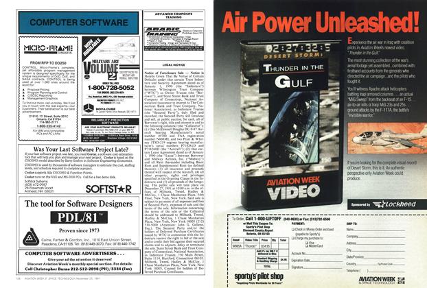 Advertisement: AVIATION WEEK & SPACE TECHNOLOGY, Page: 127 - NOVEMBER 25, 1991 | Aviation Week
