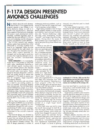 F-117A DESIGN PRESENTED AVIONICS CHALLENGES, Page: 43 - FEBRUARY 8, 1993 | Aviation Week
