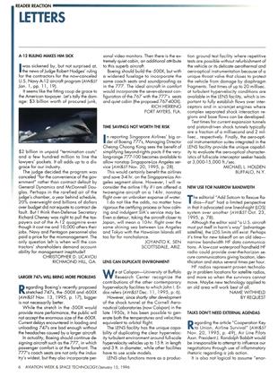 Letters, Page: 6 - JANUARY 15, 1996 | Aviation Week