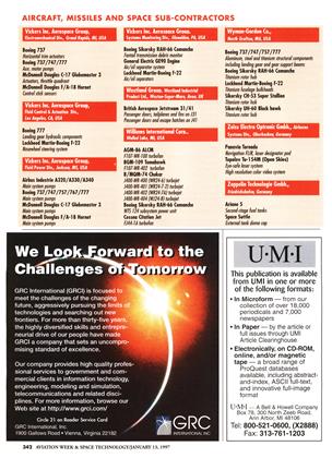 LEADING AIRCRAFT, MISSILES & SPACE SUBCONTRACTORS, Page: 342 - JANUARY 13, 1997 | Aviation Week