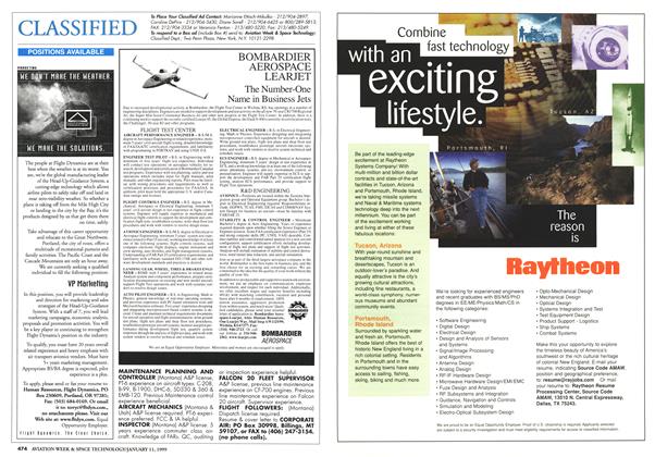 Classified, Page: 474 - JANUARY 11, 1999 | Aviation Week