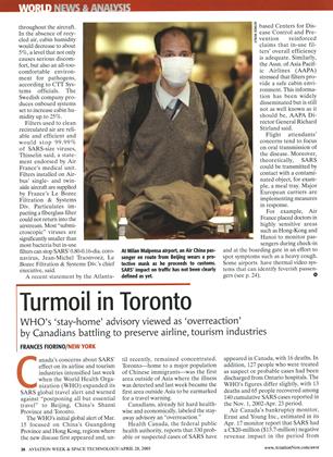 Turmoil in Toronto, Page: 26 - APRIL 28, 2003 | Aviation Week