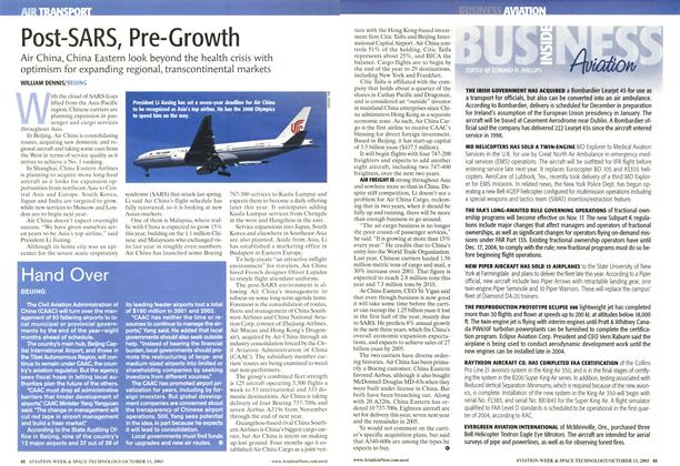 Post-SARS, Pre-Growth, Page: 42 - OCTOBER 13, 2003 | Aviation Week