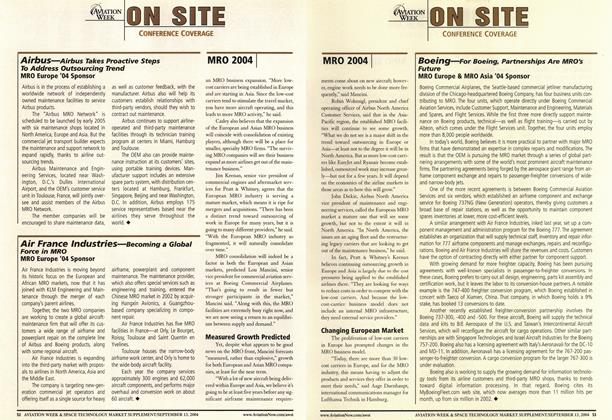Boeing—for Boeing, Partnerships Are Mro's Future, Page: S3 - SEPTEMBER 13, 2004 | Aviation Week