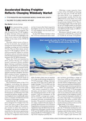 Accelerated Boeing Freighter Reflects Changing Widebody Market, Page: 23 - FEBRUARY 7-20, 2022 | Aviation Week
